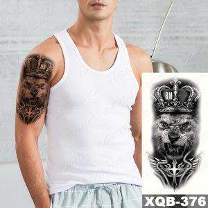 Vodeodolné dočasné tetovačky pre ženy Fejkové tetovanie Dočasné tetovanie Lion Skull Tiger Template Tattoo Sticker Lion Wolf Waterproof Tattoo Warrior Soldier Body Art Arm Fake Tattoo Men Women